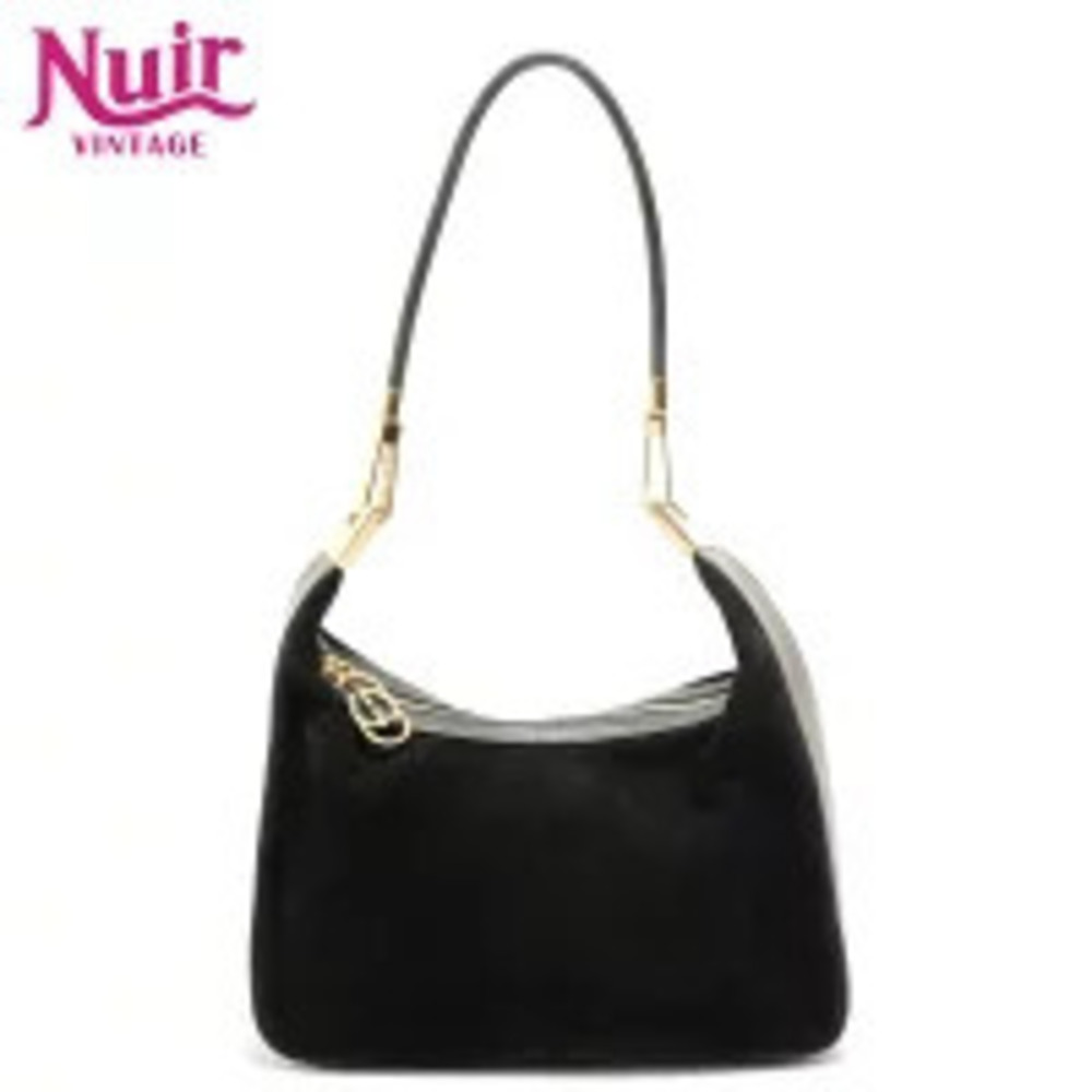 Gucci Suede Shoulder Bag Black